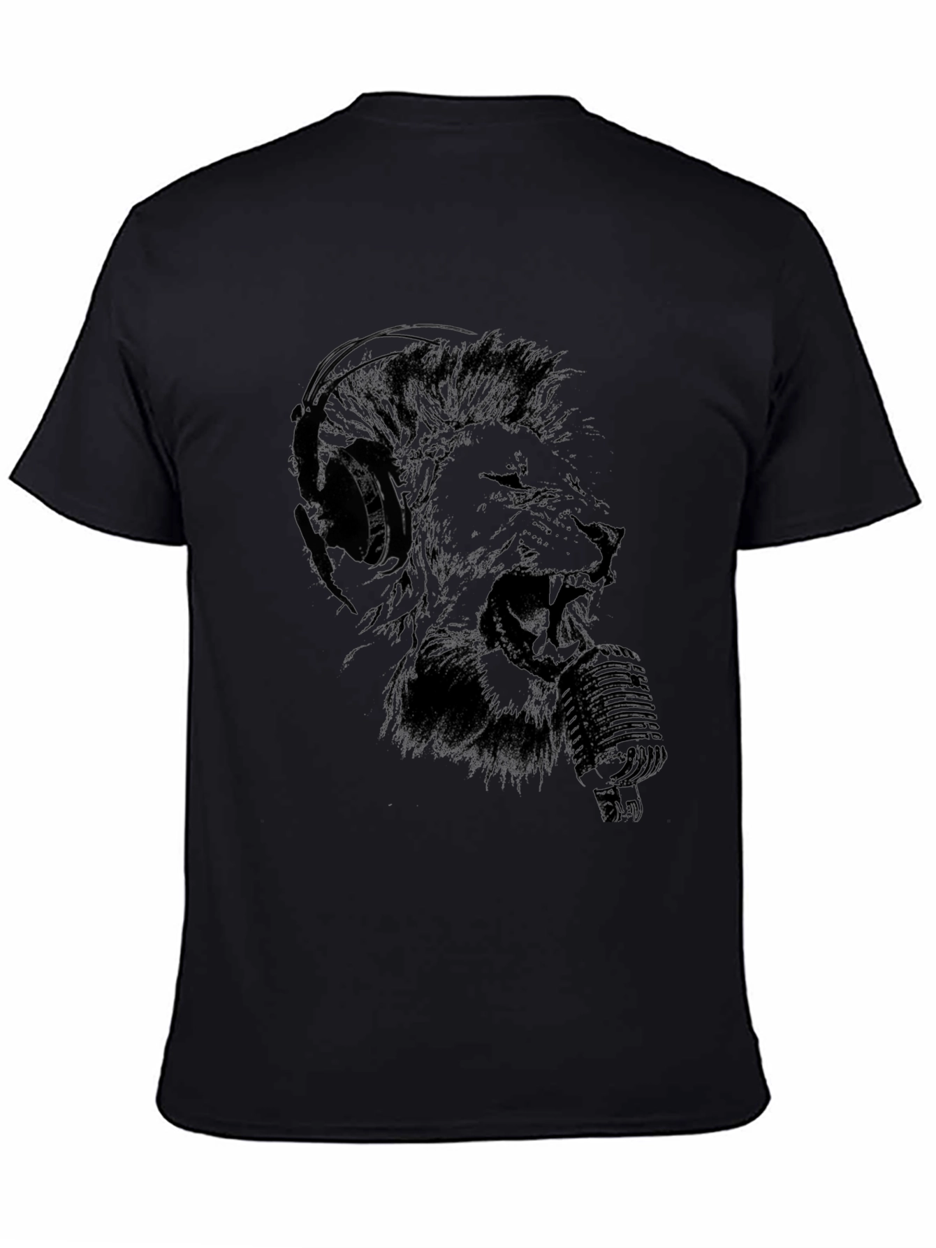 Lion DJ Graphic Tee - Mens Black T-Shirt