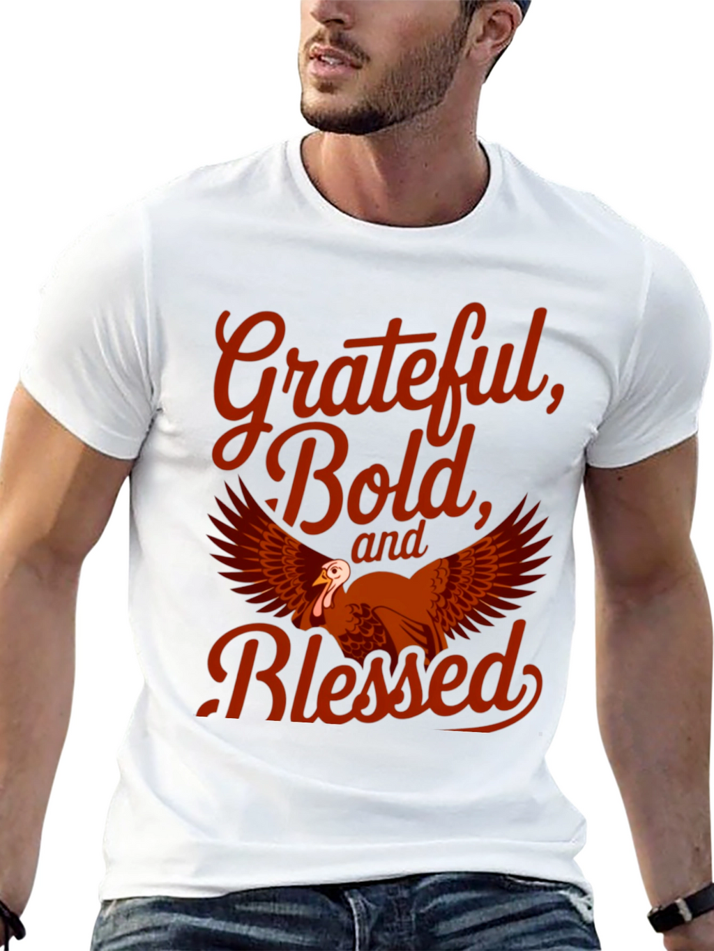 Grateful Bold Blessed Thanksgiving T-Shirt