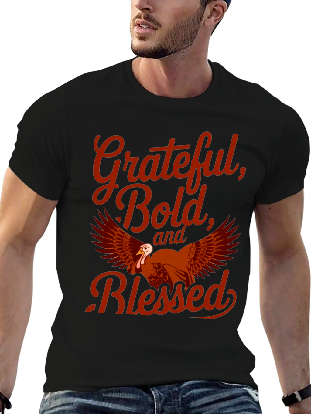 Grateful Bold Blessed Thanksgiving T-Shirt