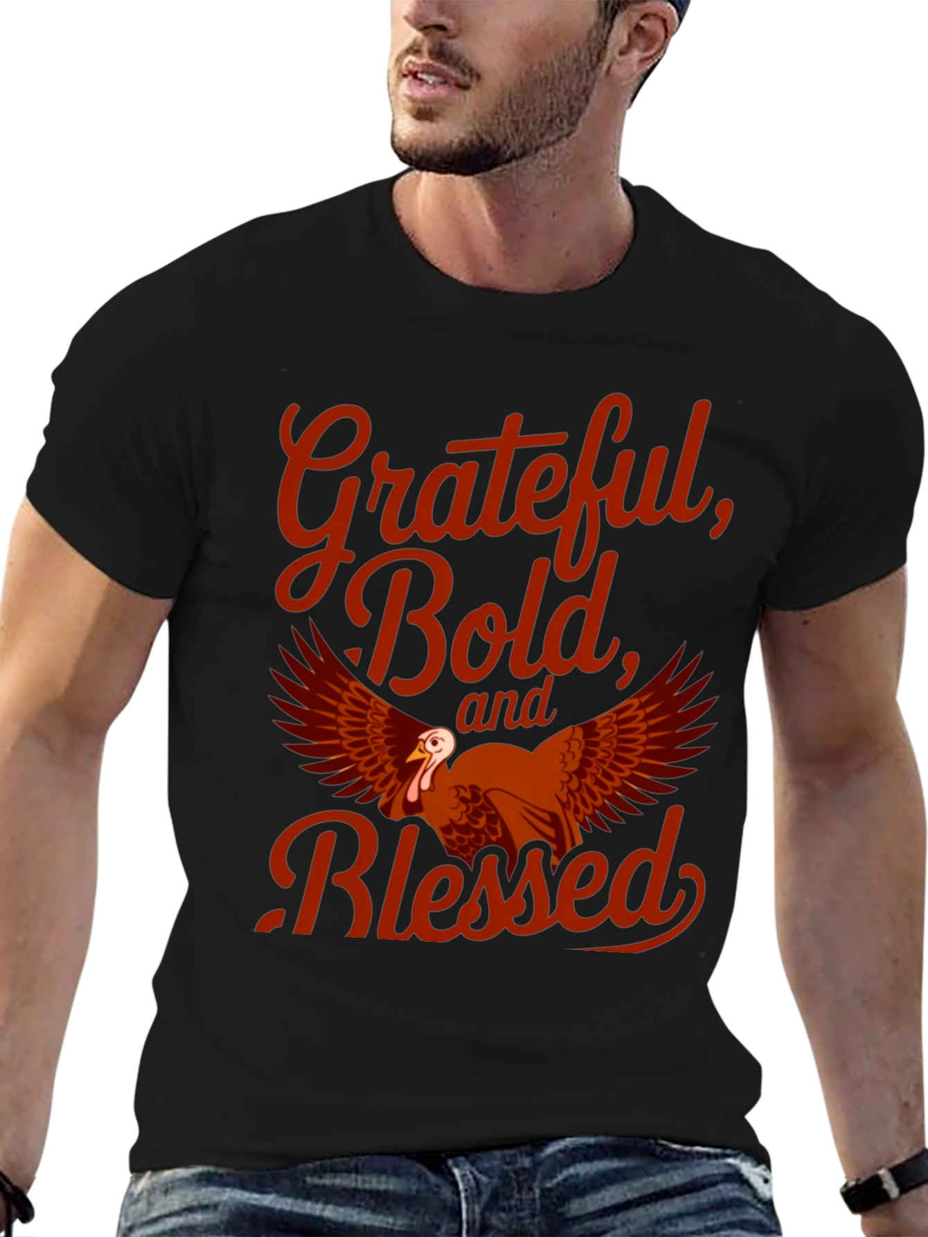 Grateful Bold Blessed Thanksgiving T-Shirt