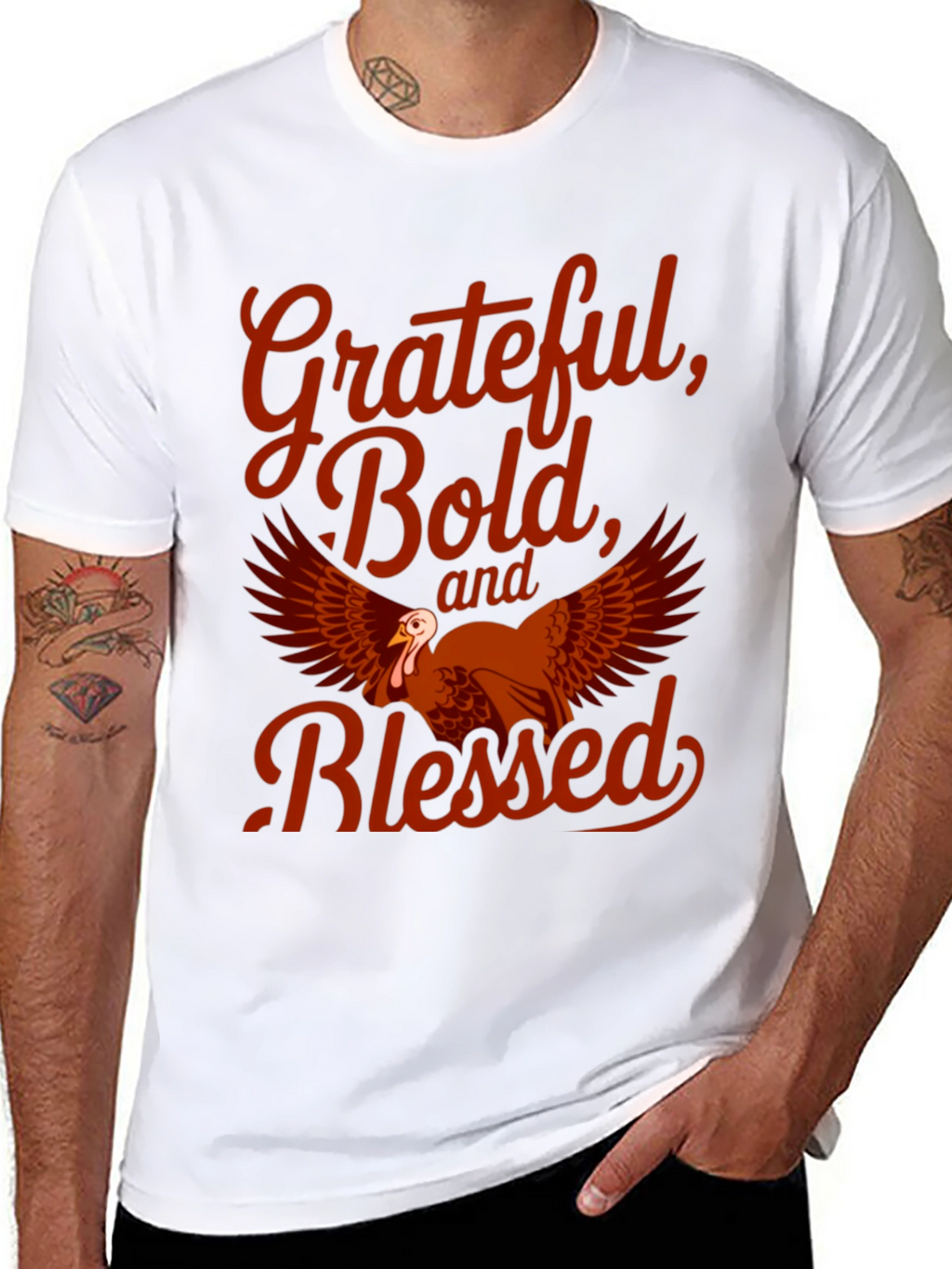 Grateful Bold Blessed Thanksgiving T-Shirt