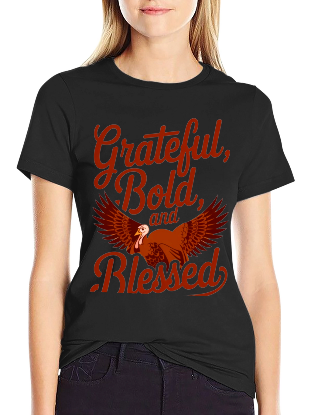 Grateful Bold Blessed Thanksgiving T-Shirt