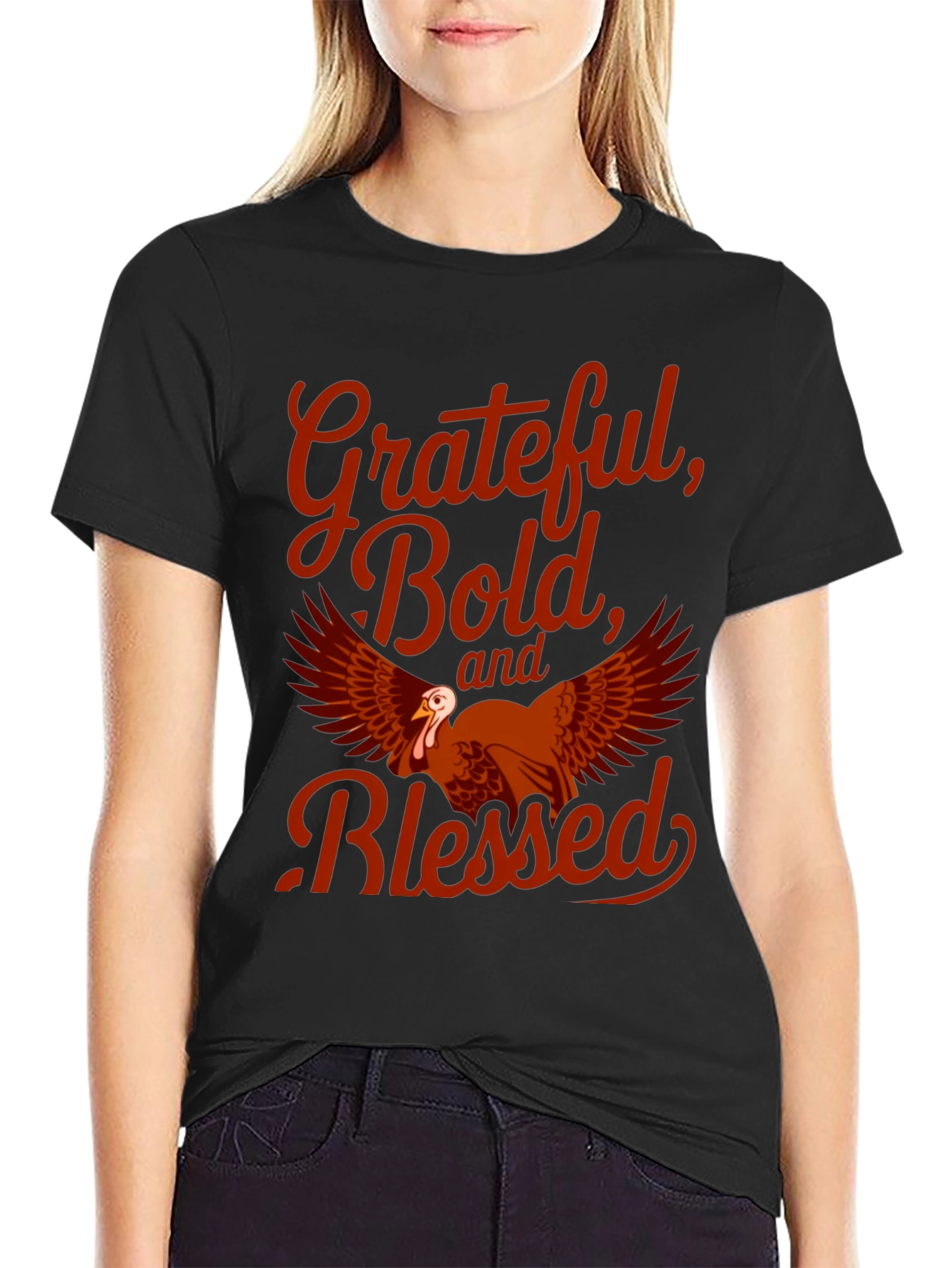 Grateful Bold Blessed Thanksgiving T-Shirt