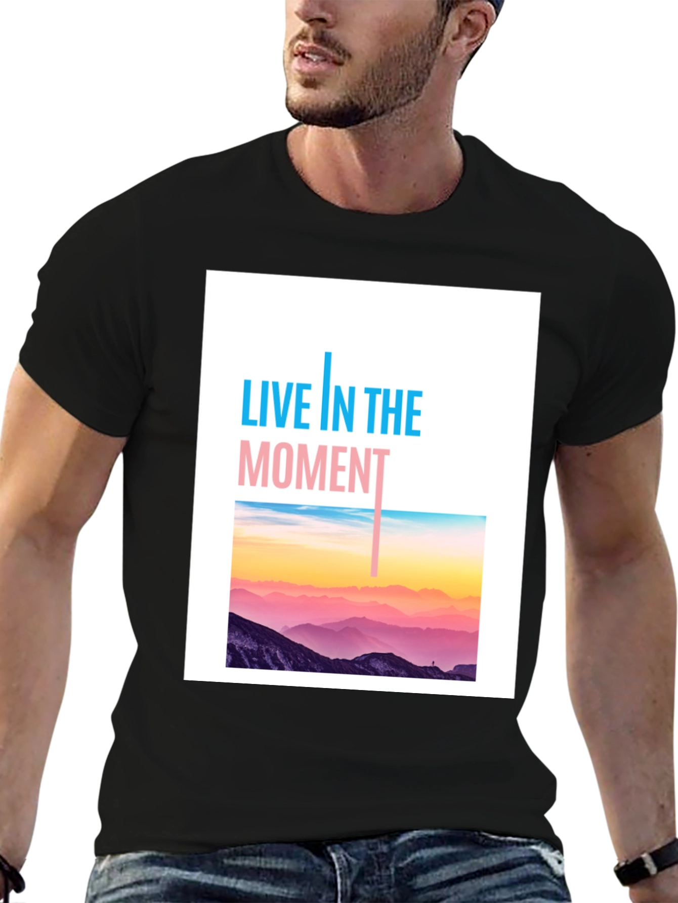 Live In The Moment Graphic Tee - Black