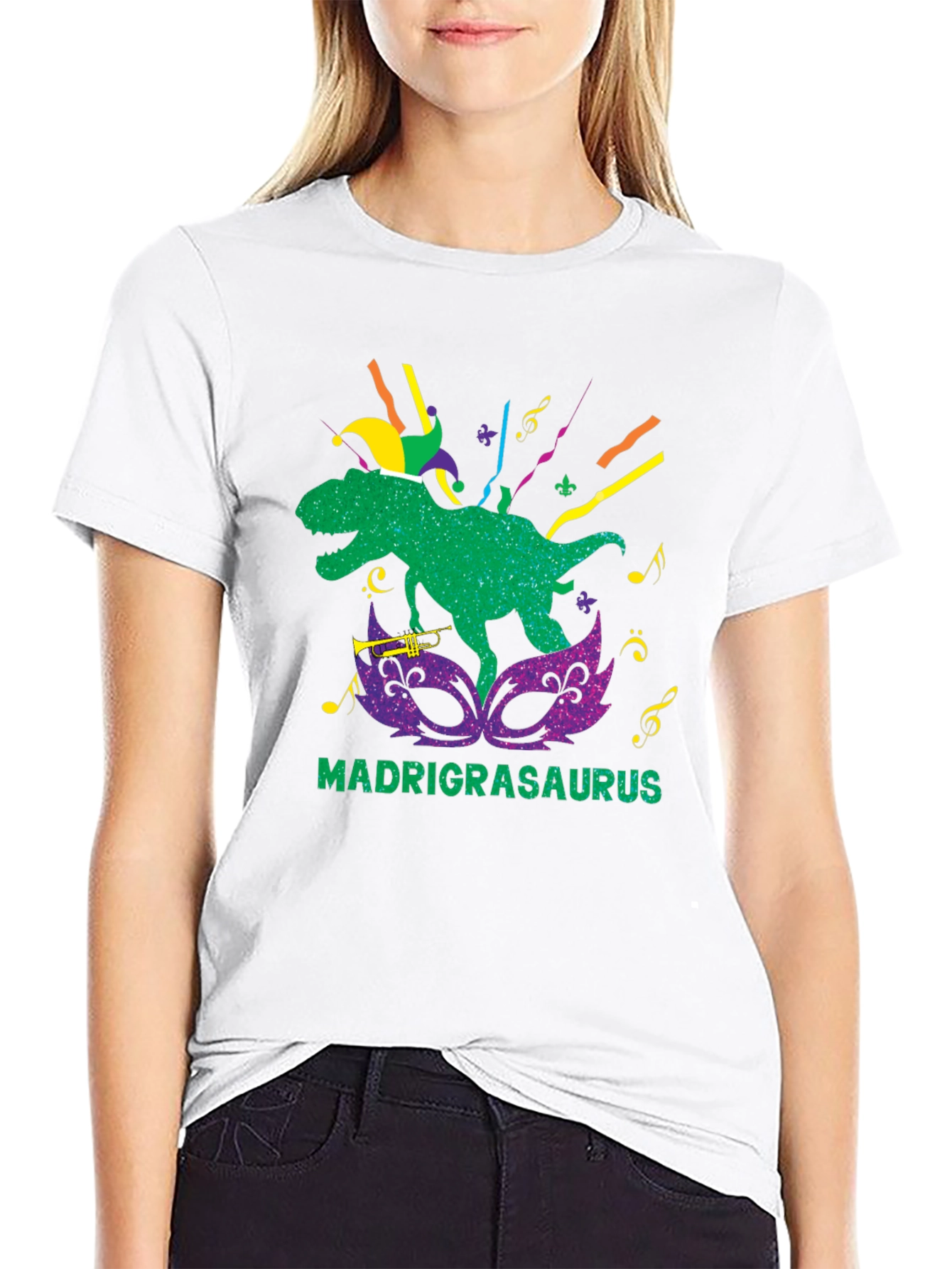 Mardi Grasaurus T-Shirt - Dinosaur Mardi Gras