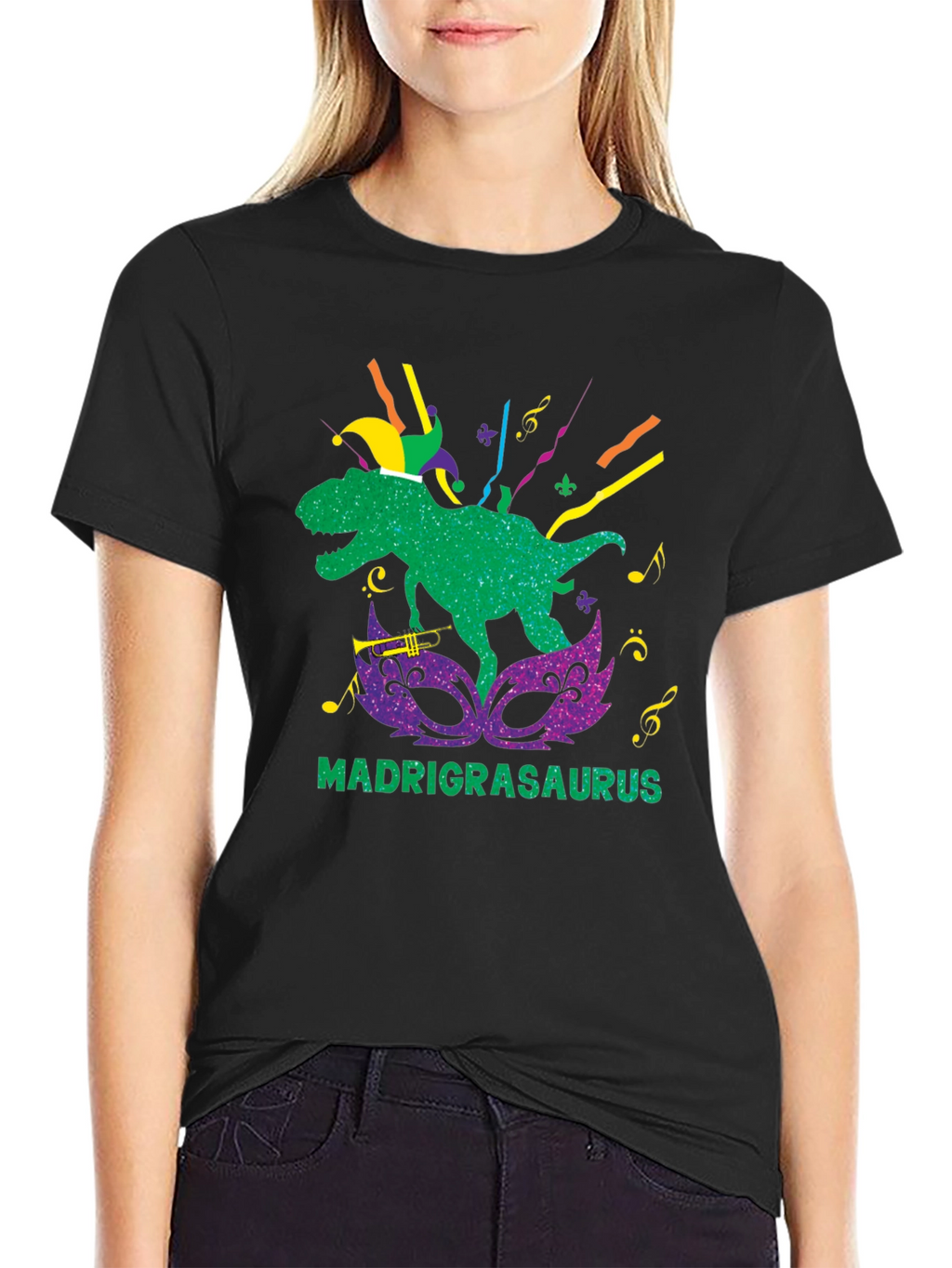Mardi Grasaurus T-Shirt - Dinosaur Mardi Gras
