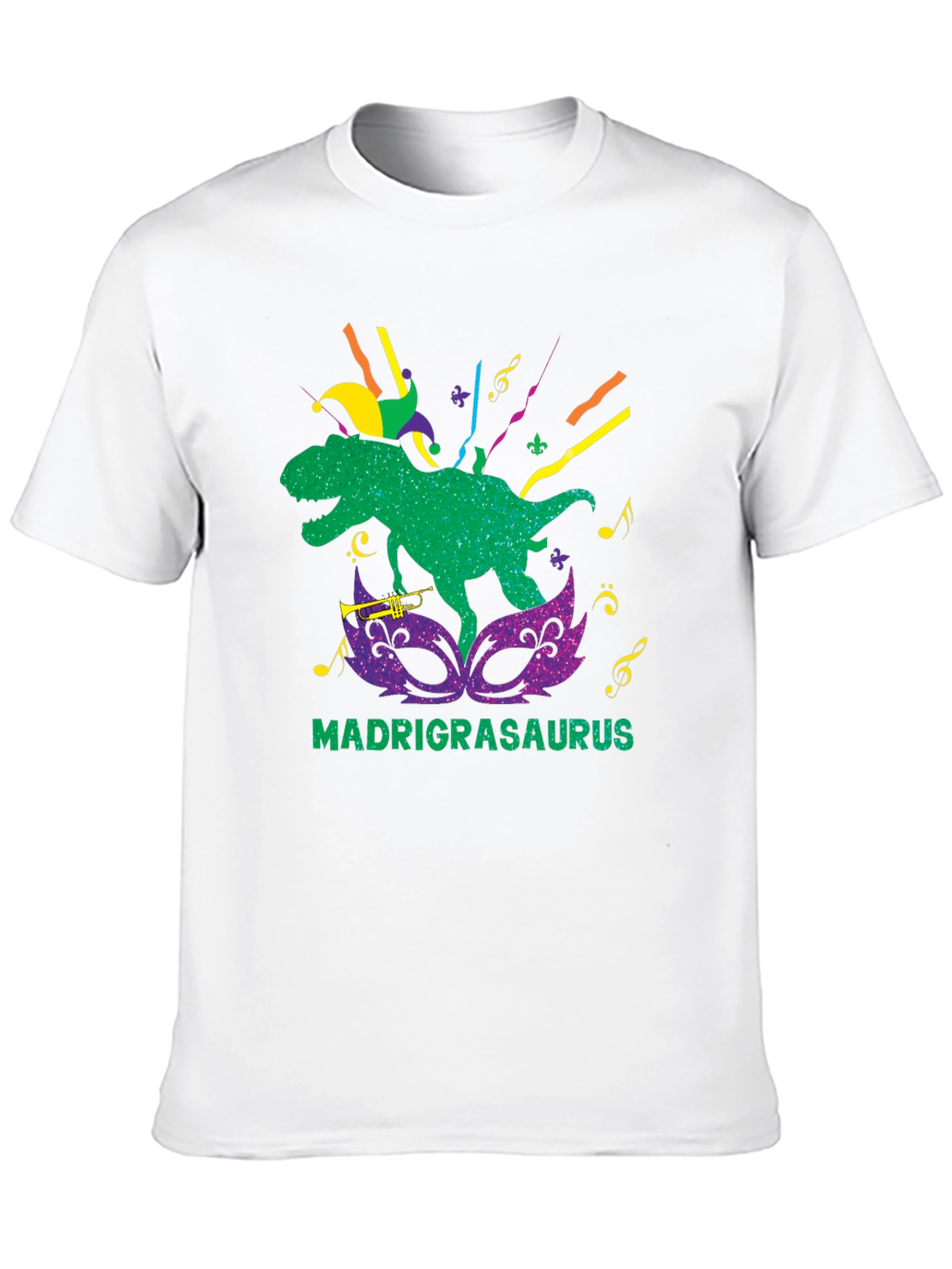 Mardi Grasaurus T-Shirt - Dinosaur Mardi Gras