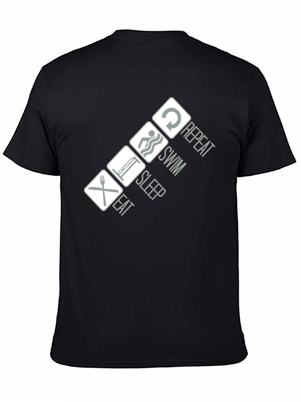 Eat Sleep Swim Repeat T-Shirt - Black