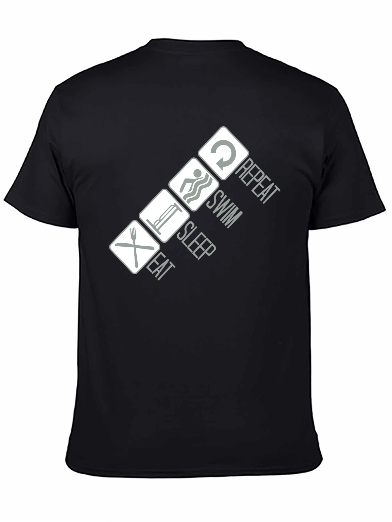 Eat Sleep Swim Repeat T-Shirt - Black