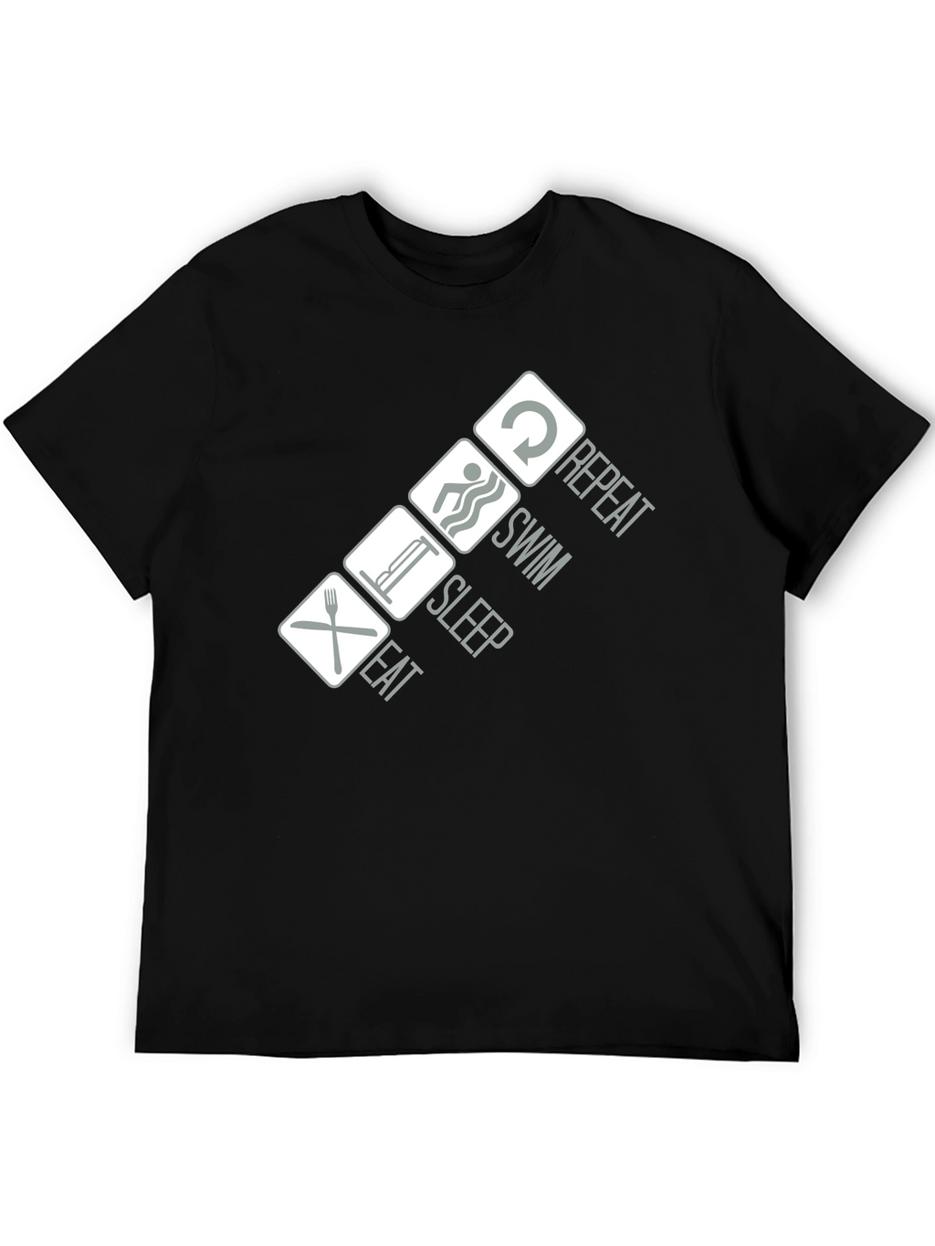 Eat Sleep Swim Repeat T-Shirt - Black