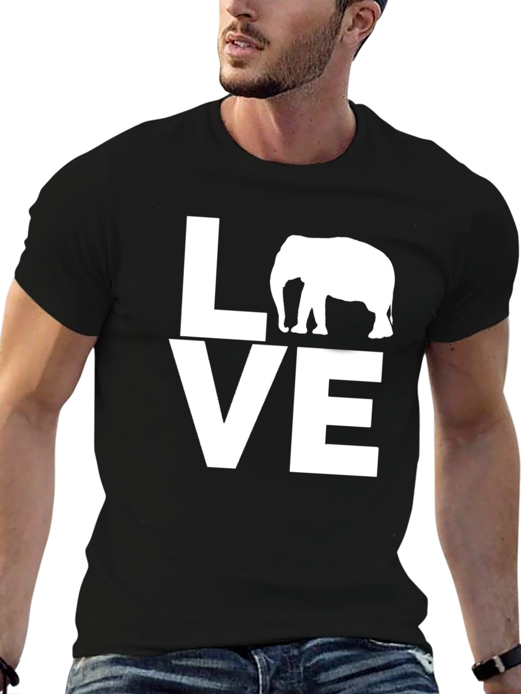 Elephant LOVE Graphic Tee - Unisex Cotton T-Shirt