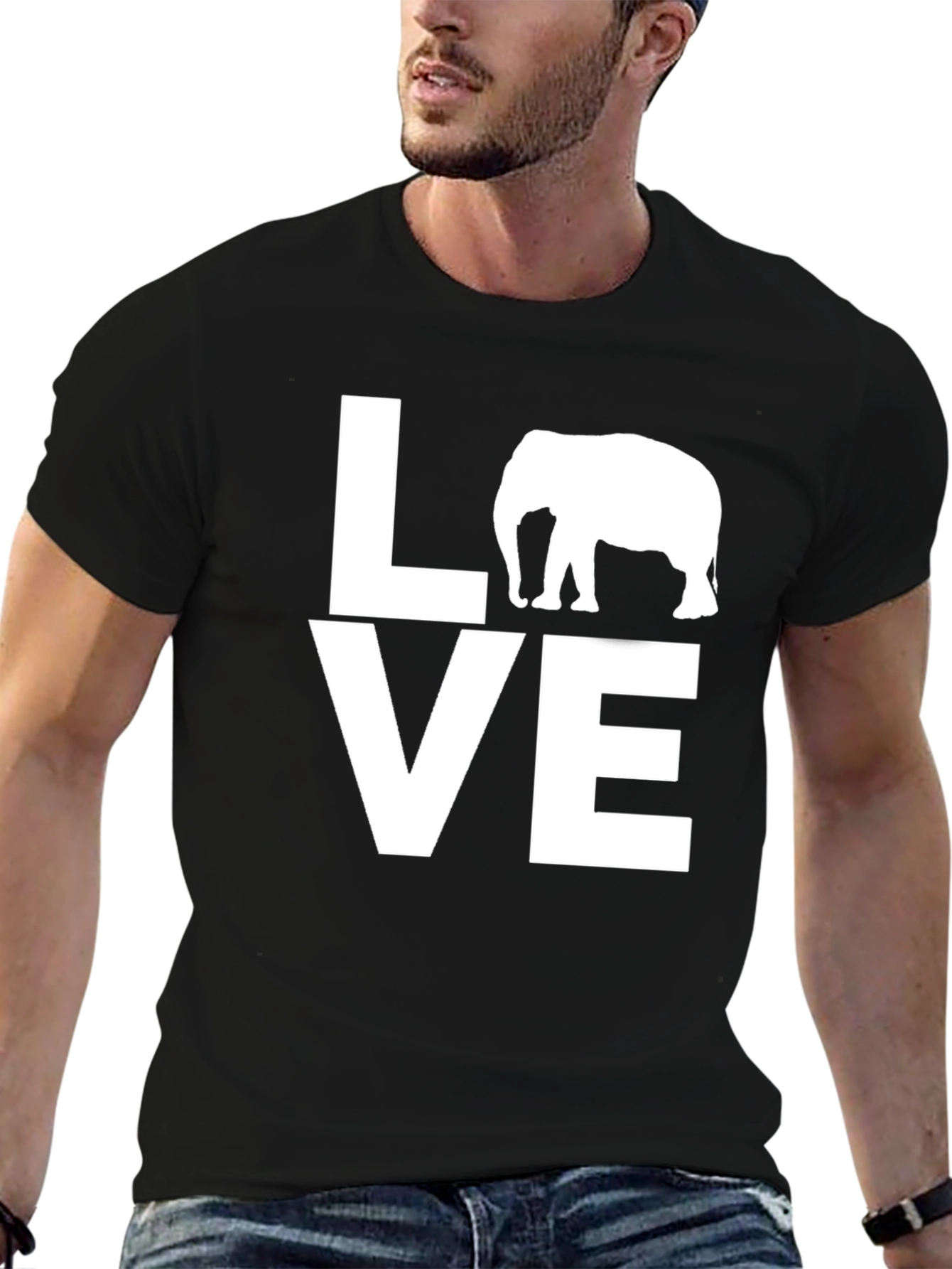 Elephant LOVE Graphic Tee - Unisex Cotton T-Shirt