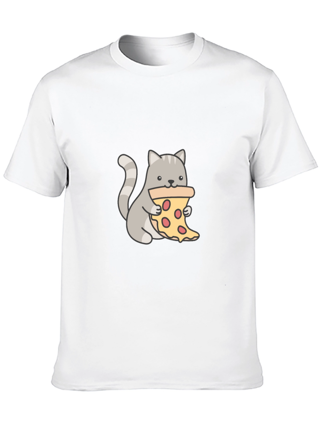 Cat Eating Pizza Graphic T-Shirt