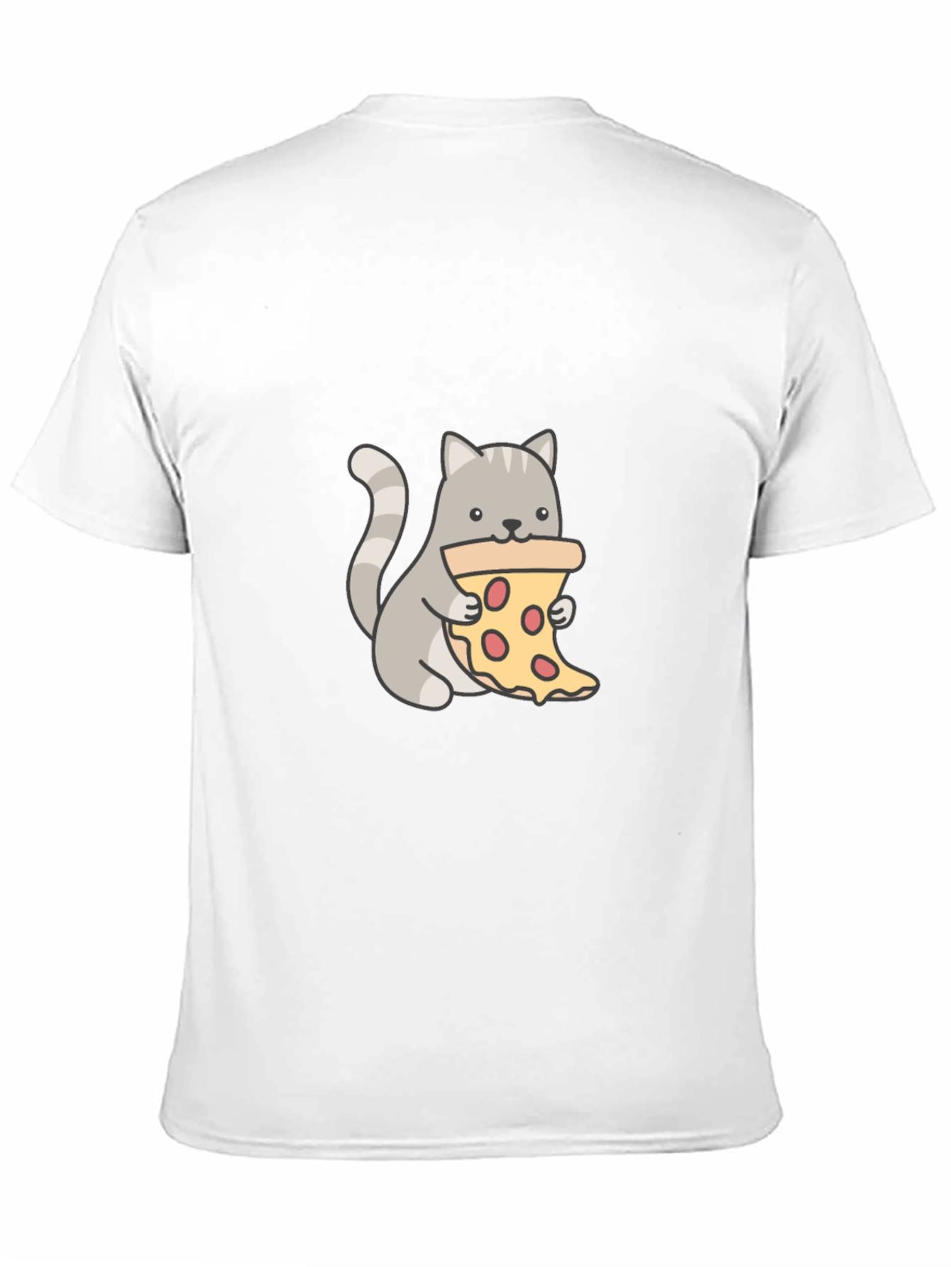 Cat Eating Pizza Graphic T-Shirt