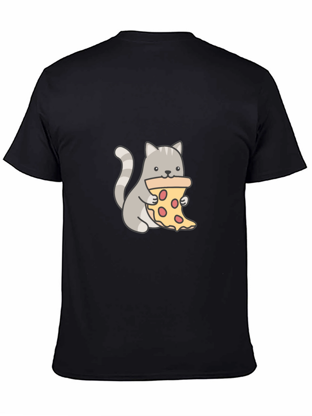 Cat Eating Pizza Graphic T-Shirt