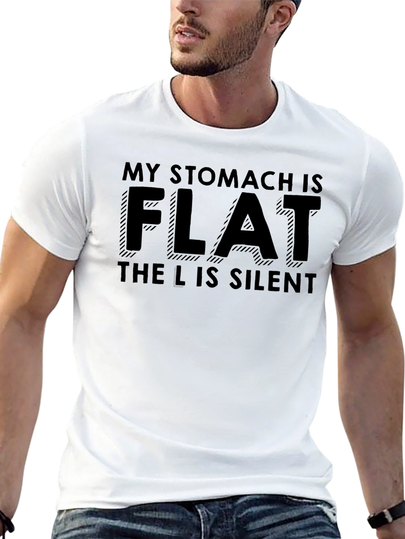 Funny Flat Stomach T-Shirt - The L is Silent!