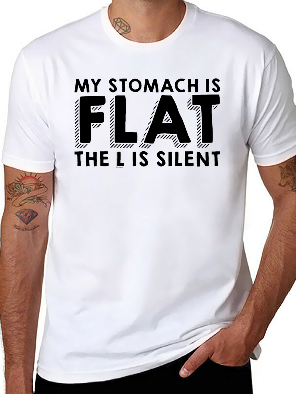 Funny Flat Stomach T-Shirt - The L is Silent!