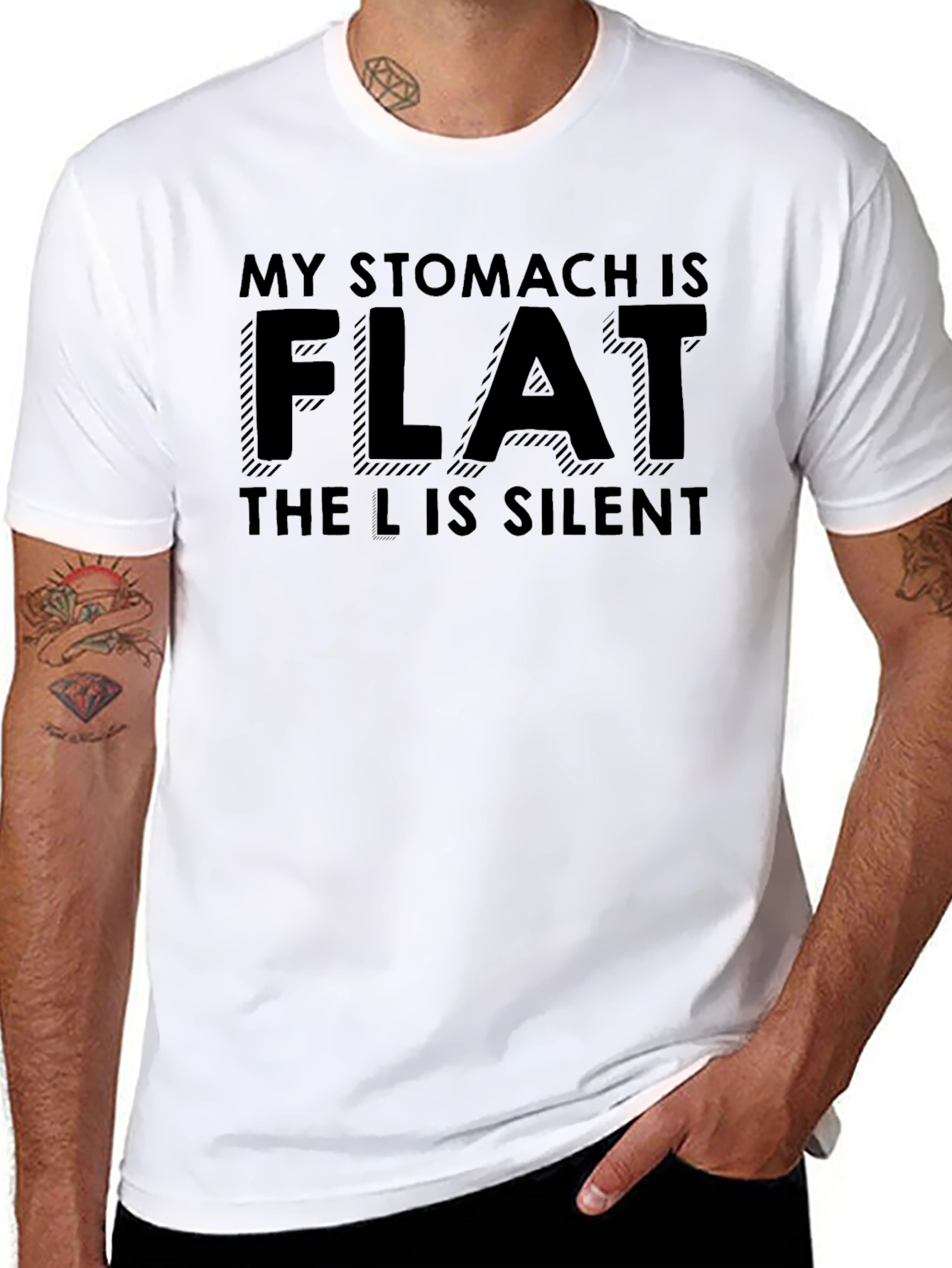 Funny Flat Stomach T-Shirt - The L is Silent!