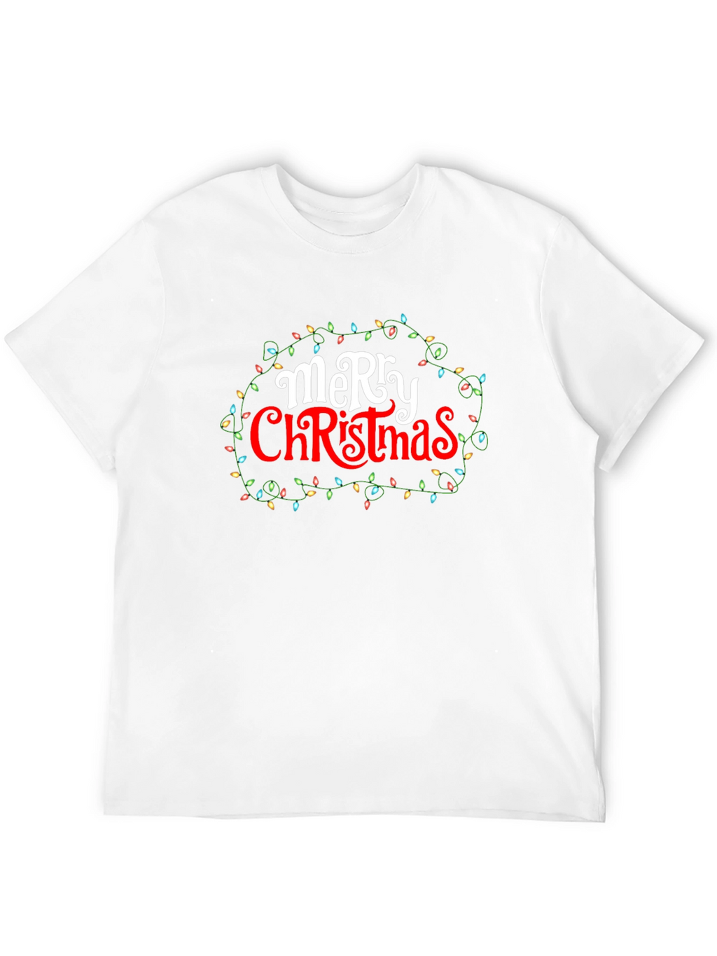 Merry Christmas Lights Graphic Tee - Holiday Cheer