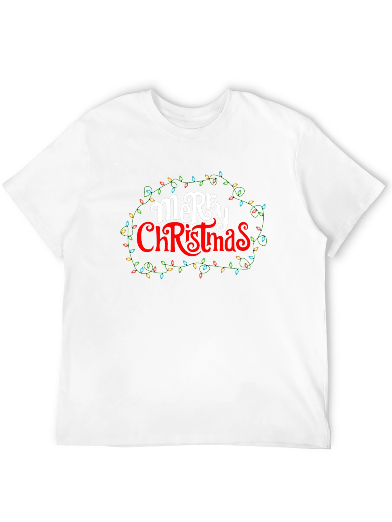 Merry Christmas Lights Graphic Tee - Holiday Cheer