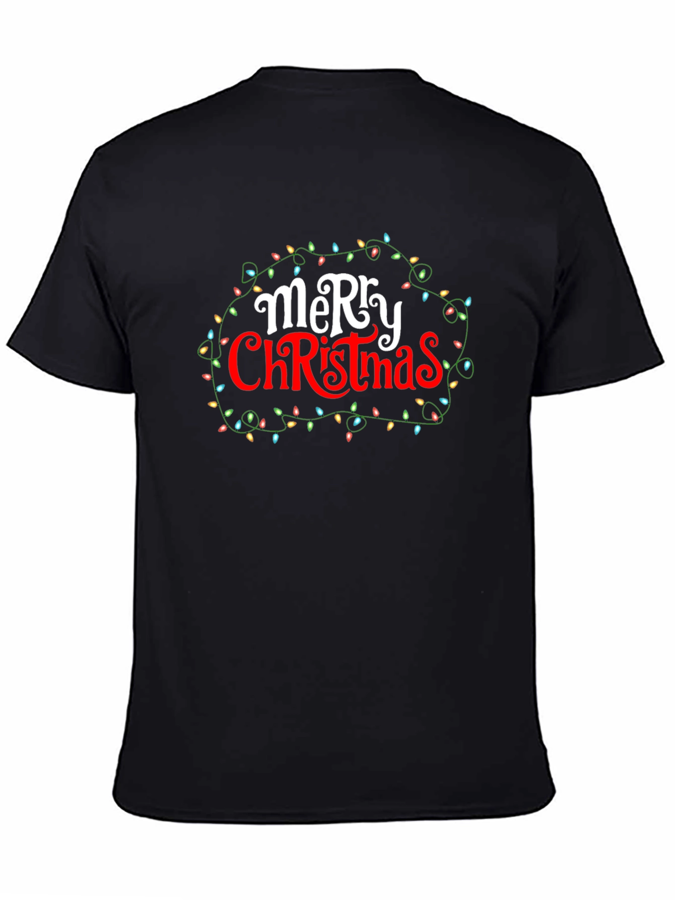Merry Christmas Lights Graphic Tee - Holiday Cheer