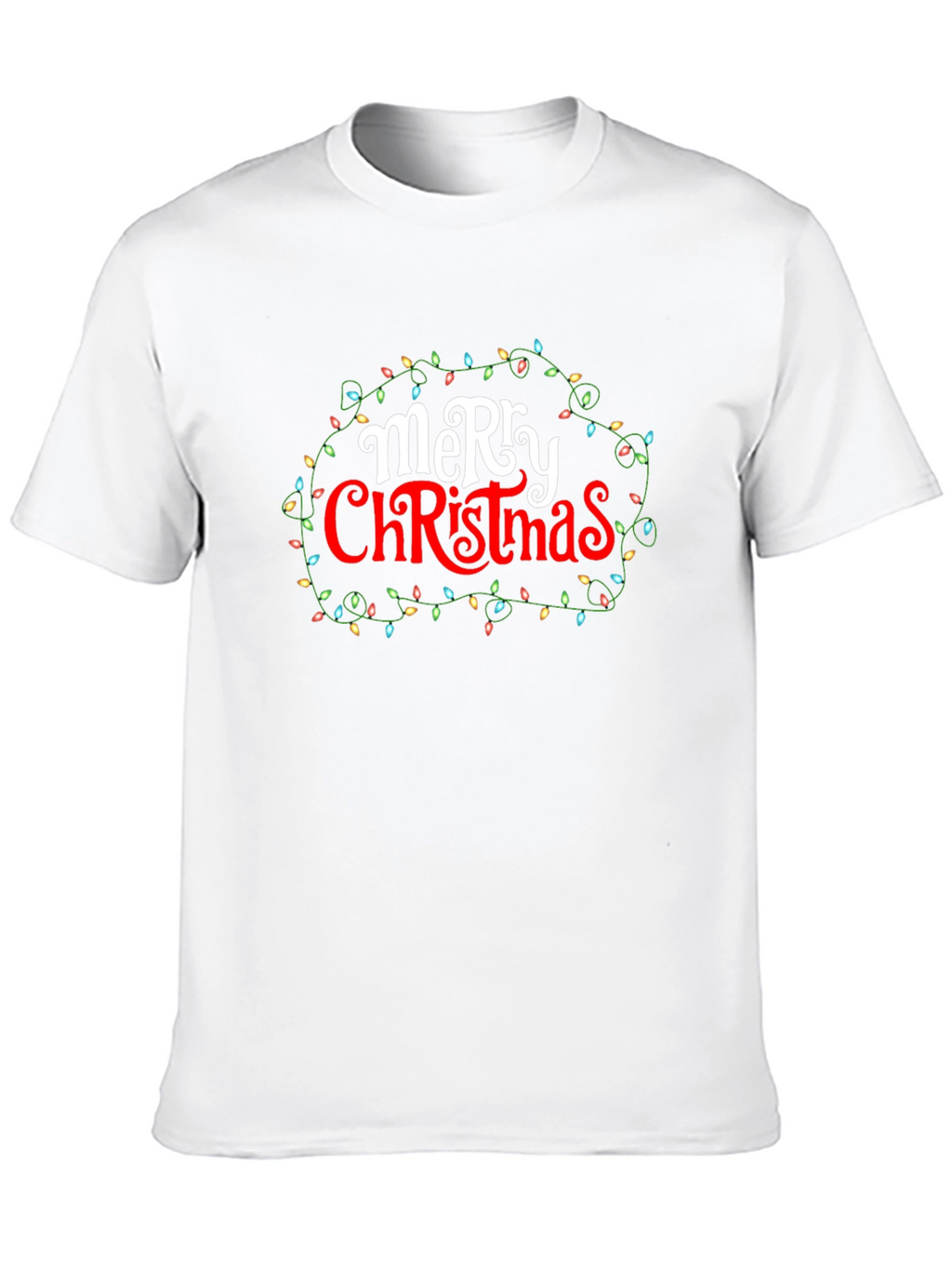 Merry Christmas Lights Graphic Tee - Holiday Cheer