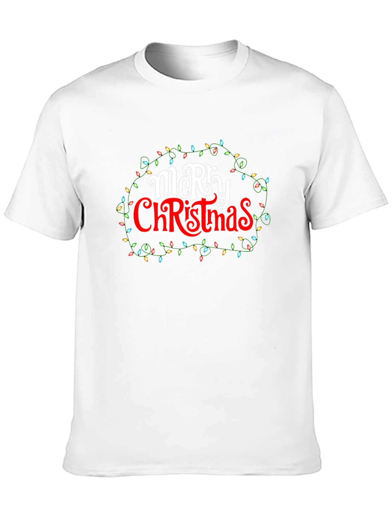 Merry Christmas Lights Graphic Tee - Holiday Cheer