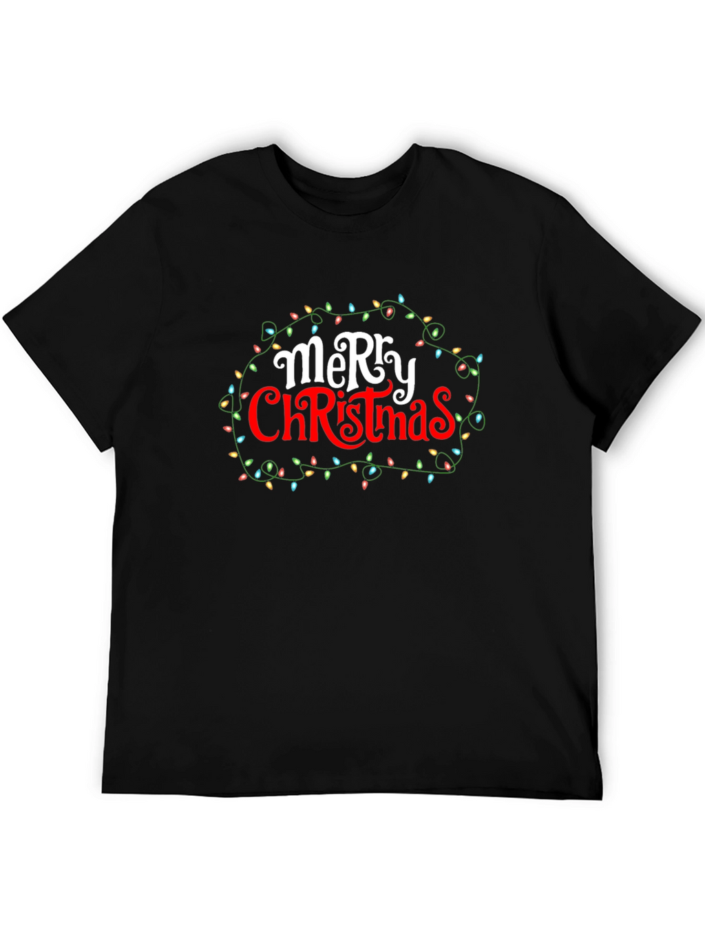 Merry Christmas Lights Graphic Tee - Holiday Cheer