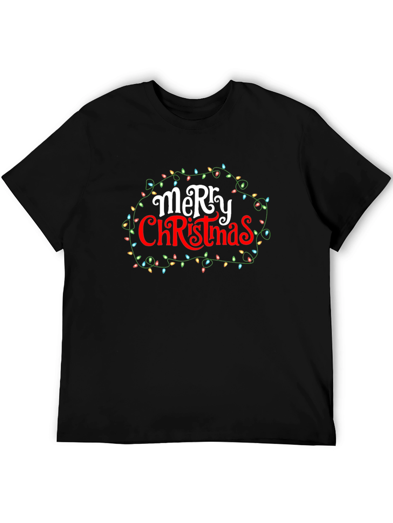 Merry Christmas Lights Graphic Tee - Holiday Cheer