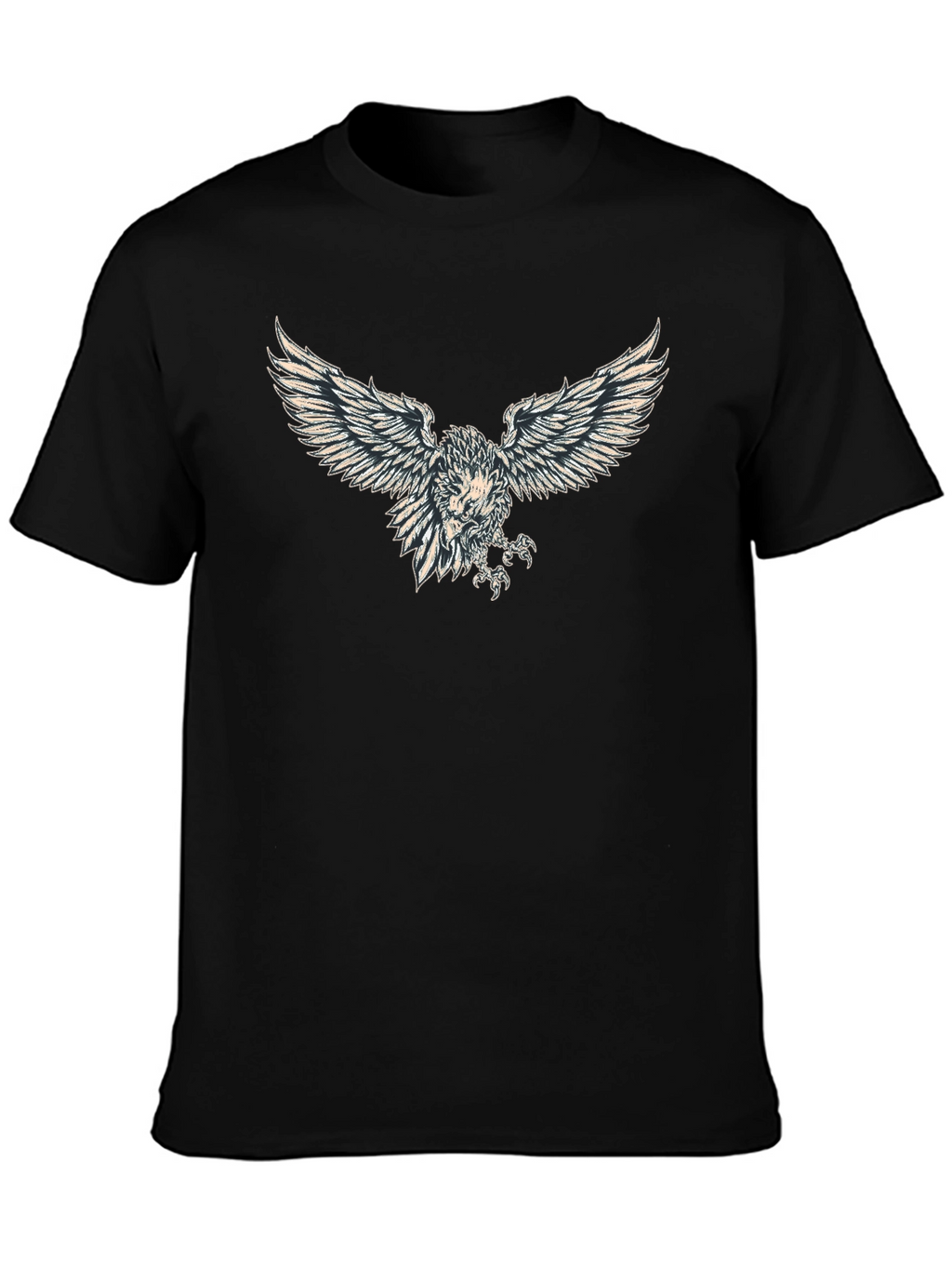 Black T-Shirt with Eagle Print