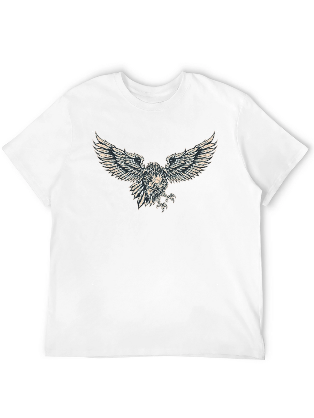Black T-Shirt with Eagle Print