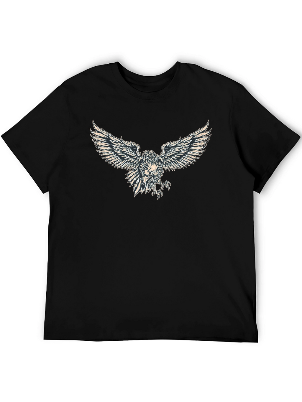 Black T-Shirt with Eagle Print