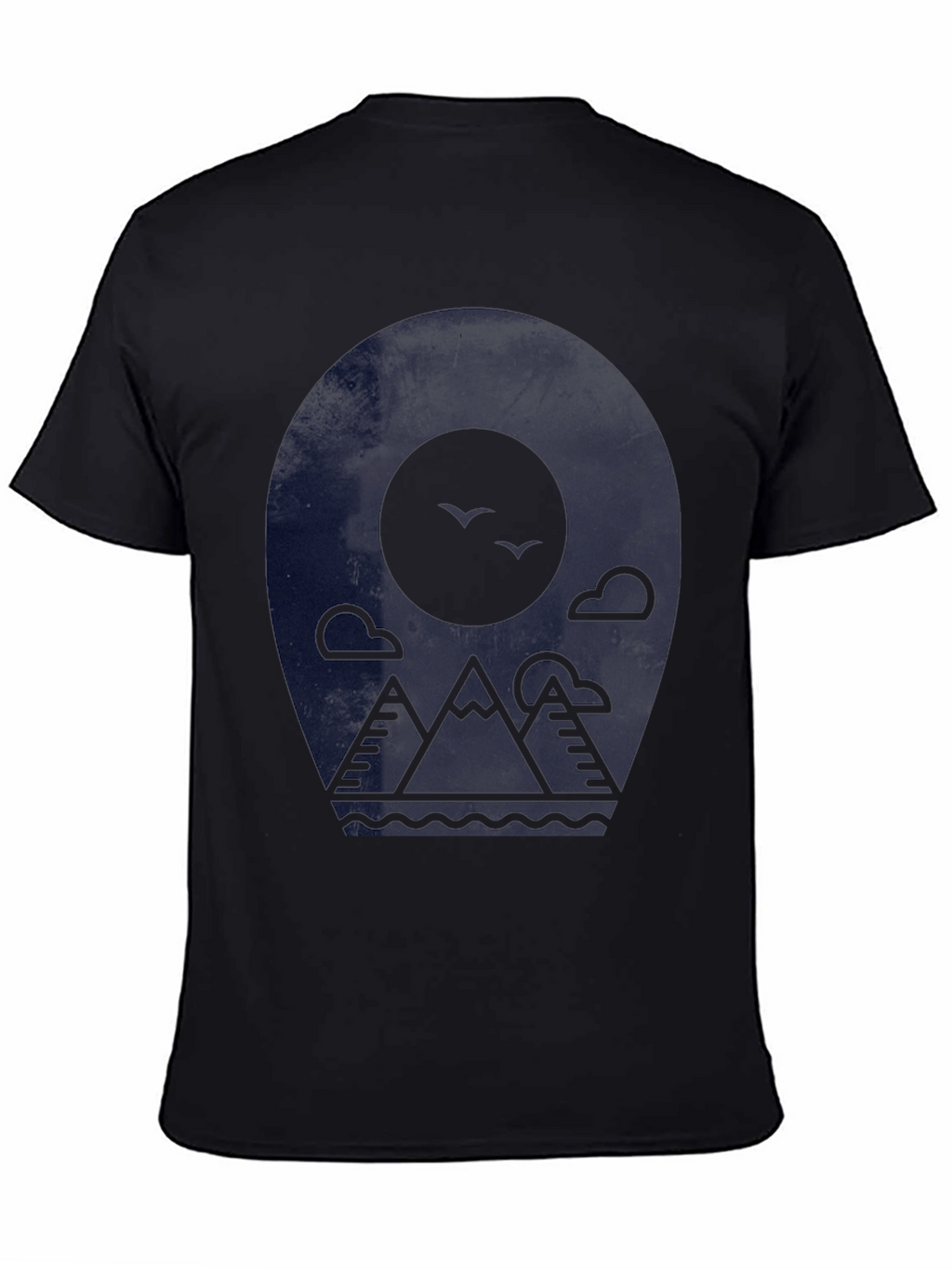 Mountainscape Graphic Tee - Modern Black T-Shirt