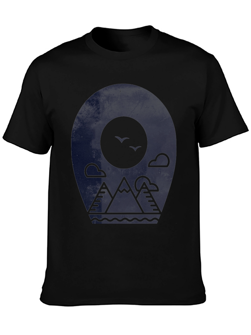 Mountainscape Graphic Tee - Modern Black T-Shirt