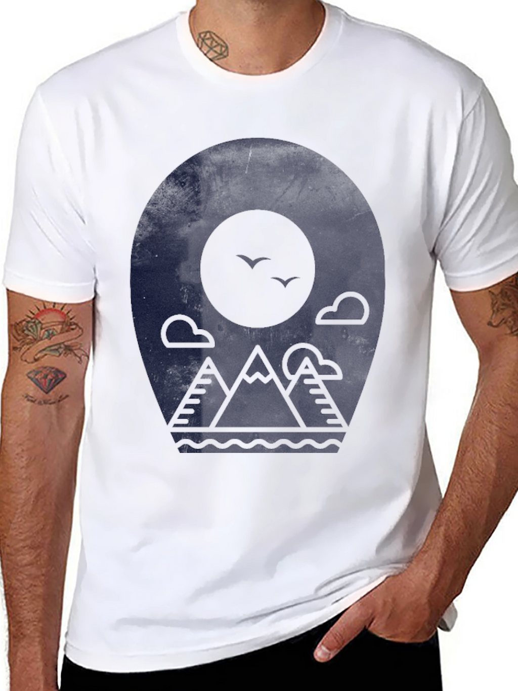 Mountainscape Graphic Tee - Modern Black T-Shirt