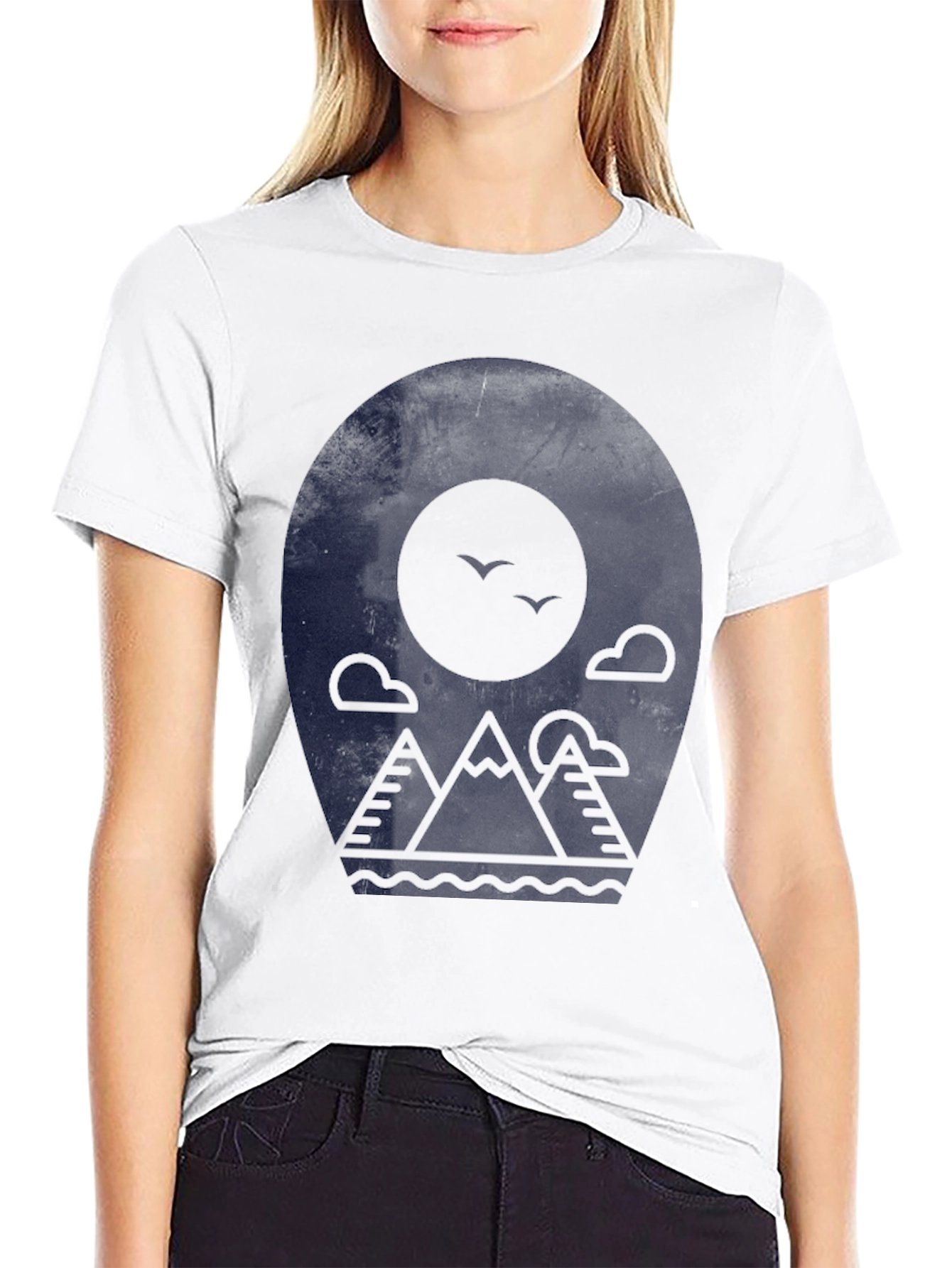 Mountainscape Graphic Tee - Modern Black T-Shirt