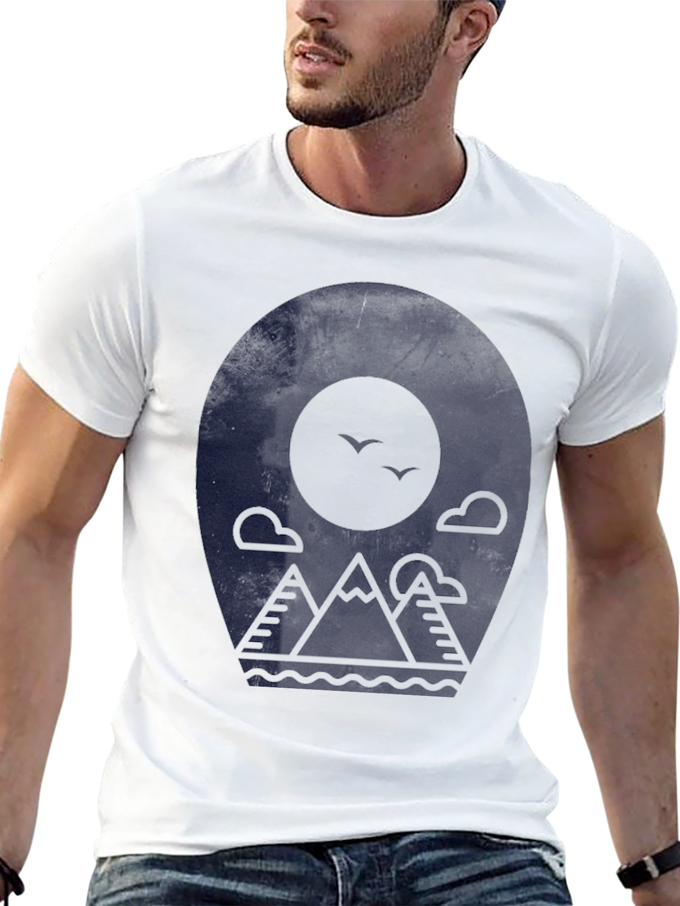 Mountainscape Graphic Tee - Modern Black T-Shirt
