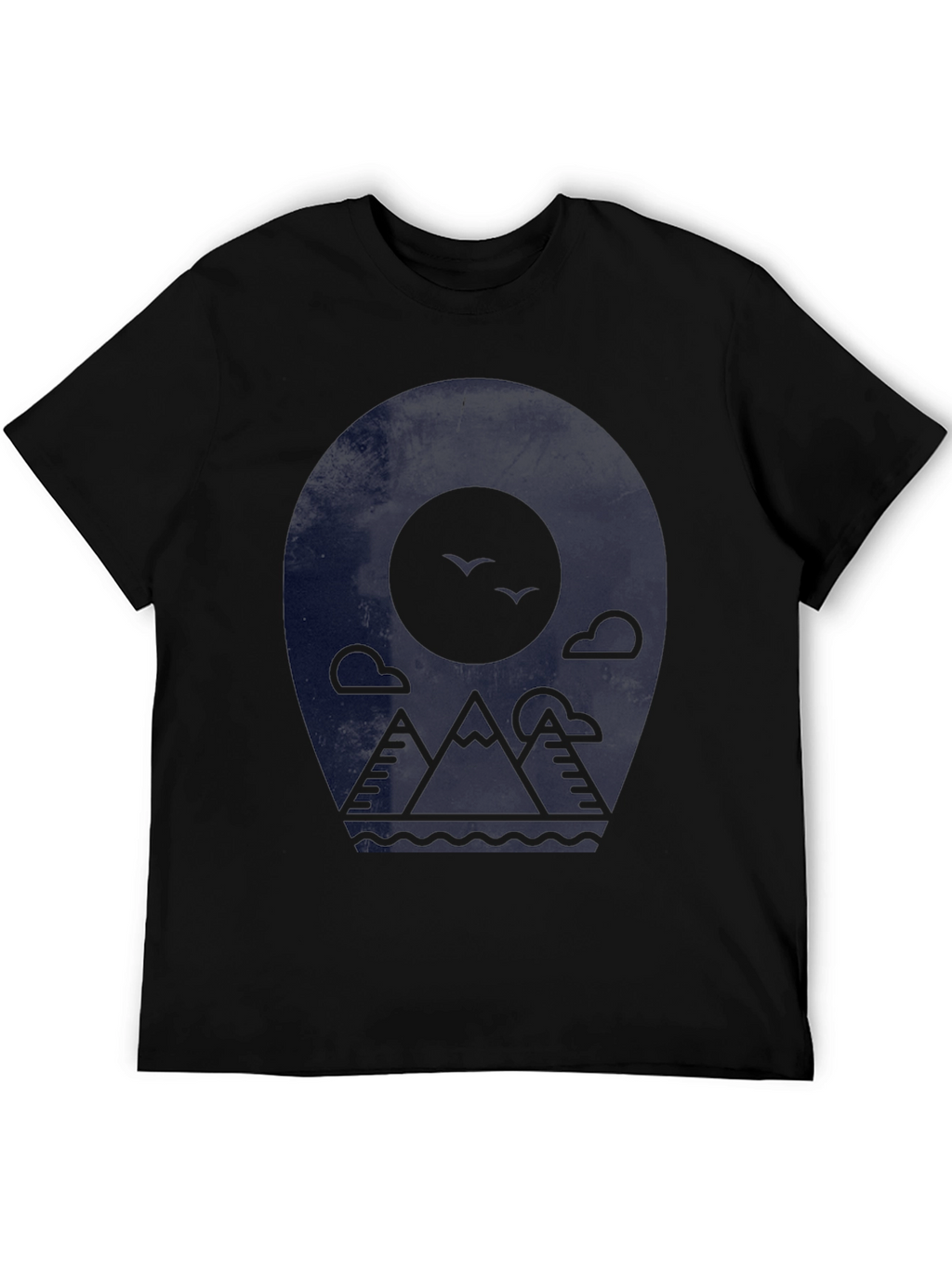 Mountainscape Graphic Tee - Modern Black T-Shirt