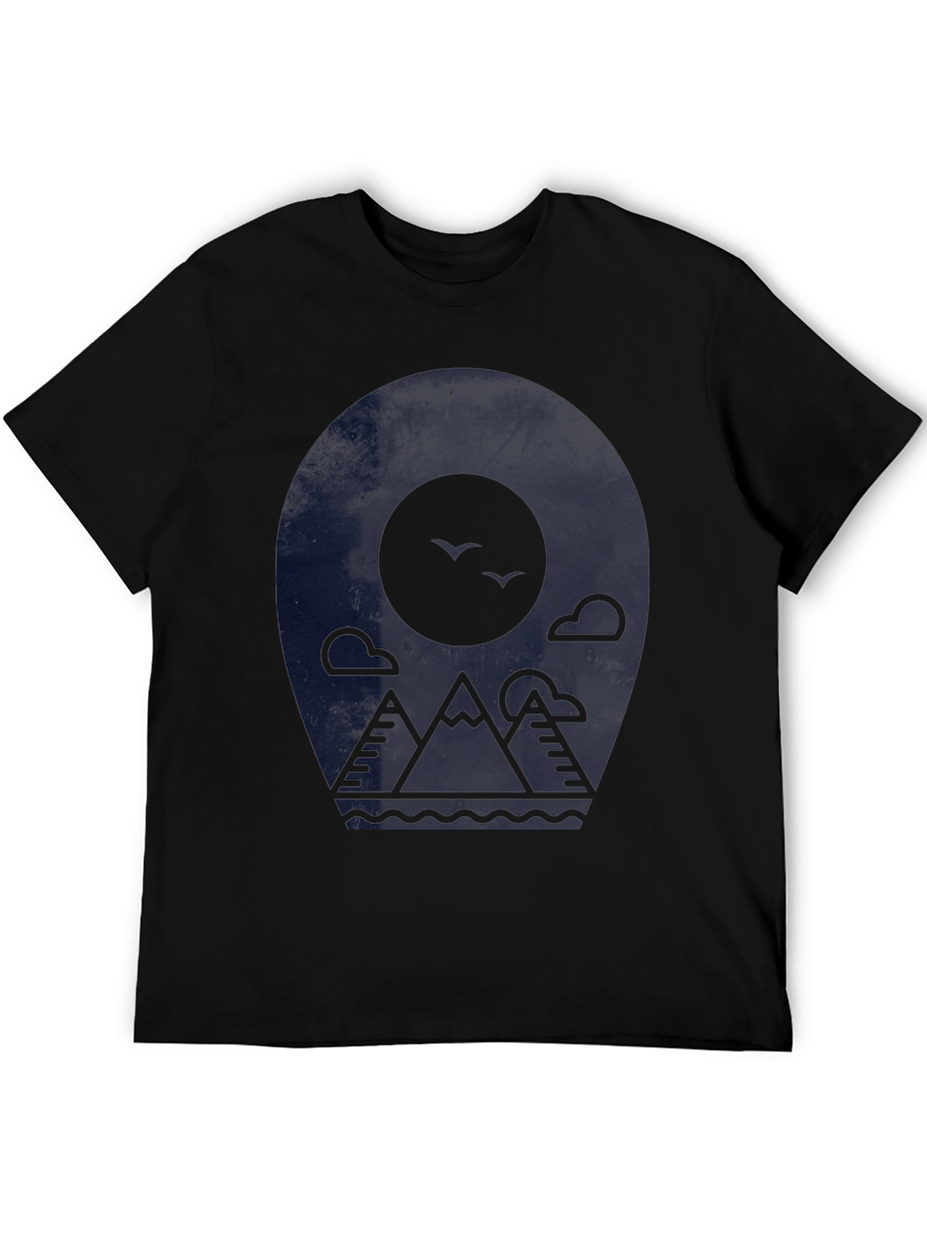 Mountainscape Graphic Tee - Modern Black T-Shirt