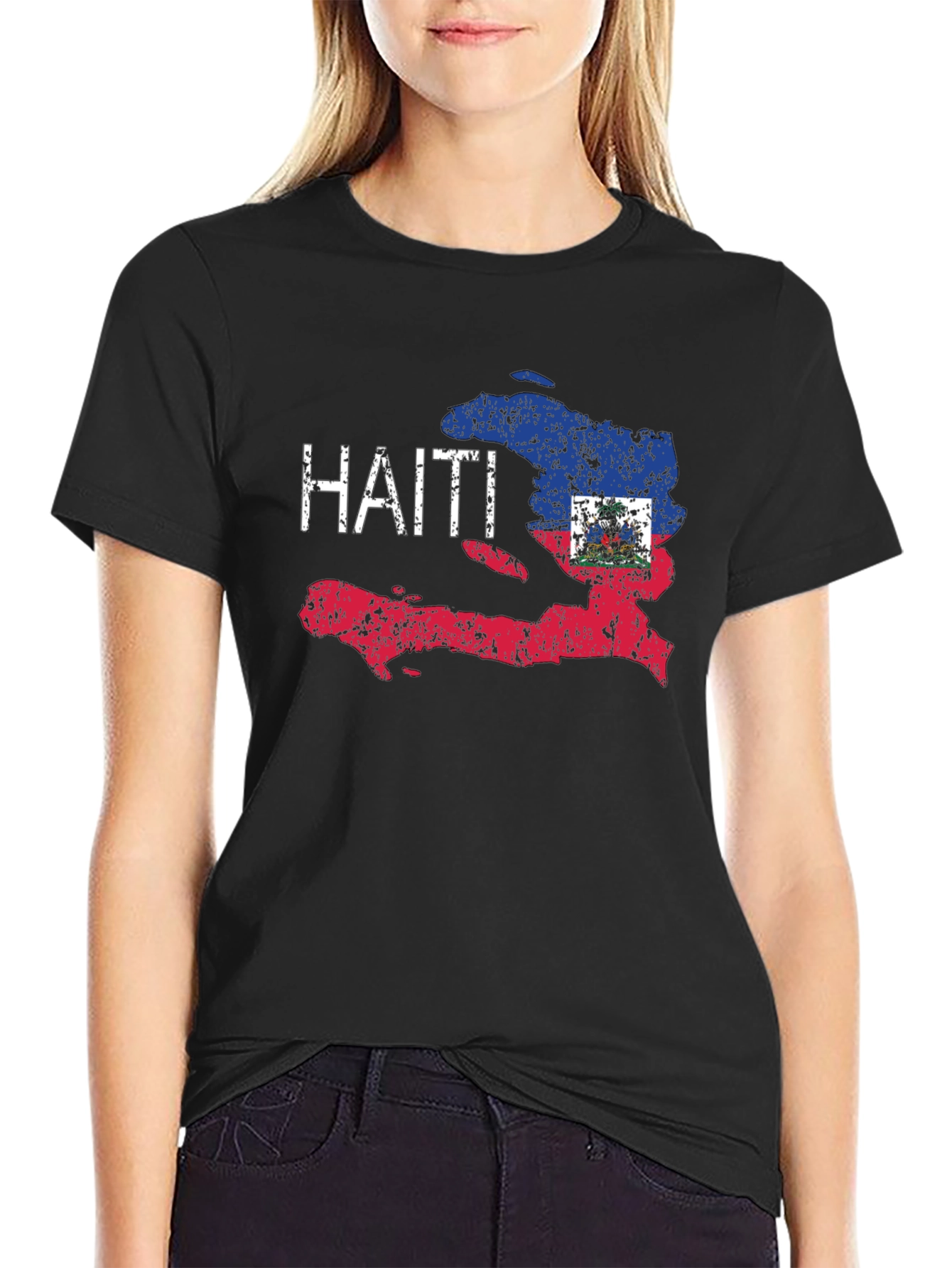 Haiti Flag T-Shirt - Distressed Design