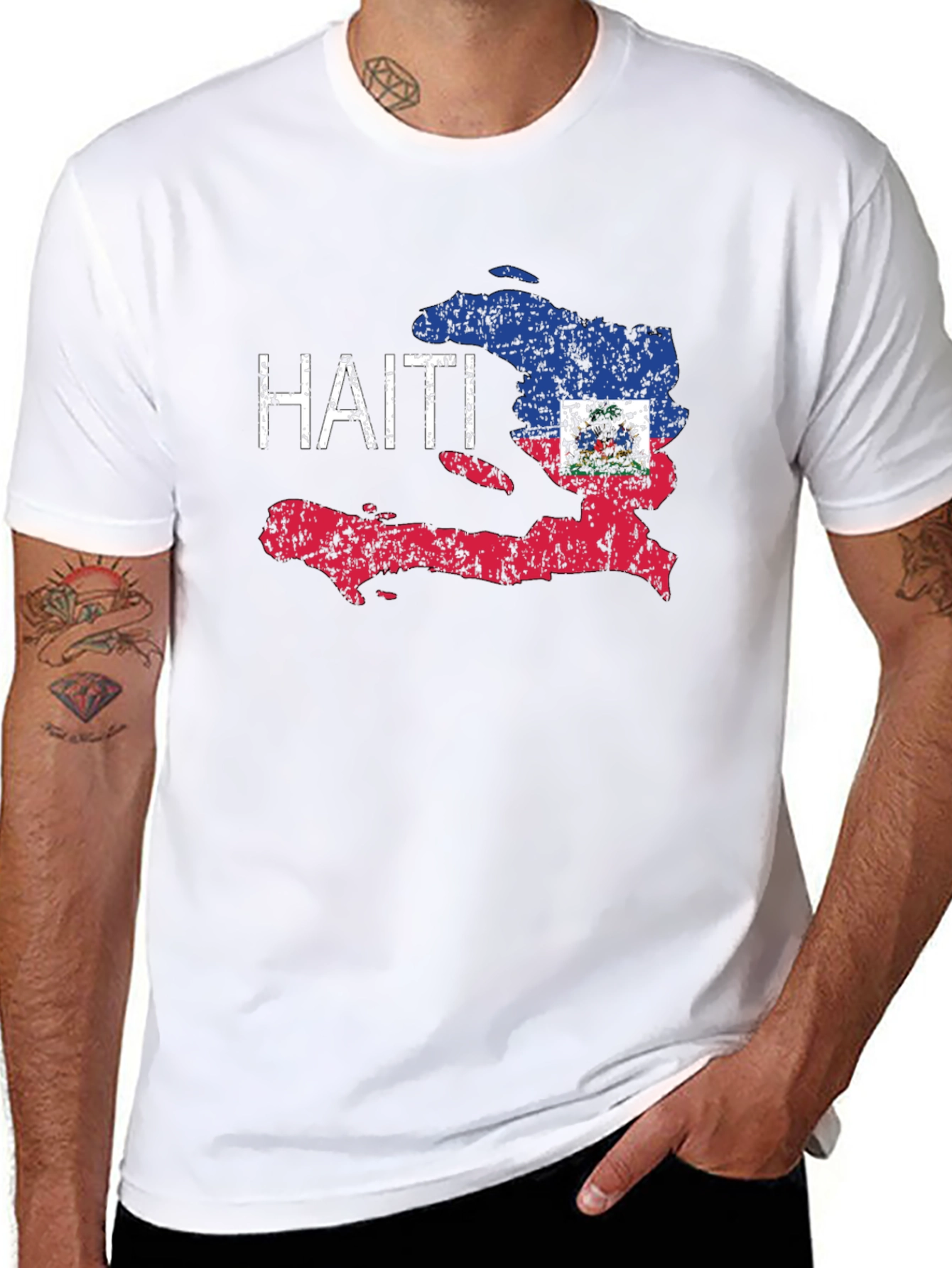 Haiti Flag T-Shirt - Distressed Design