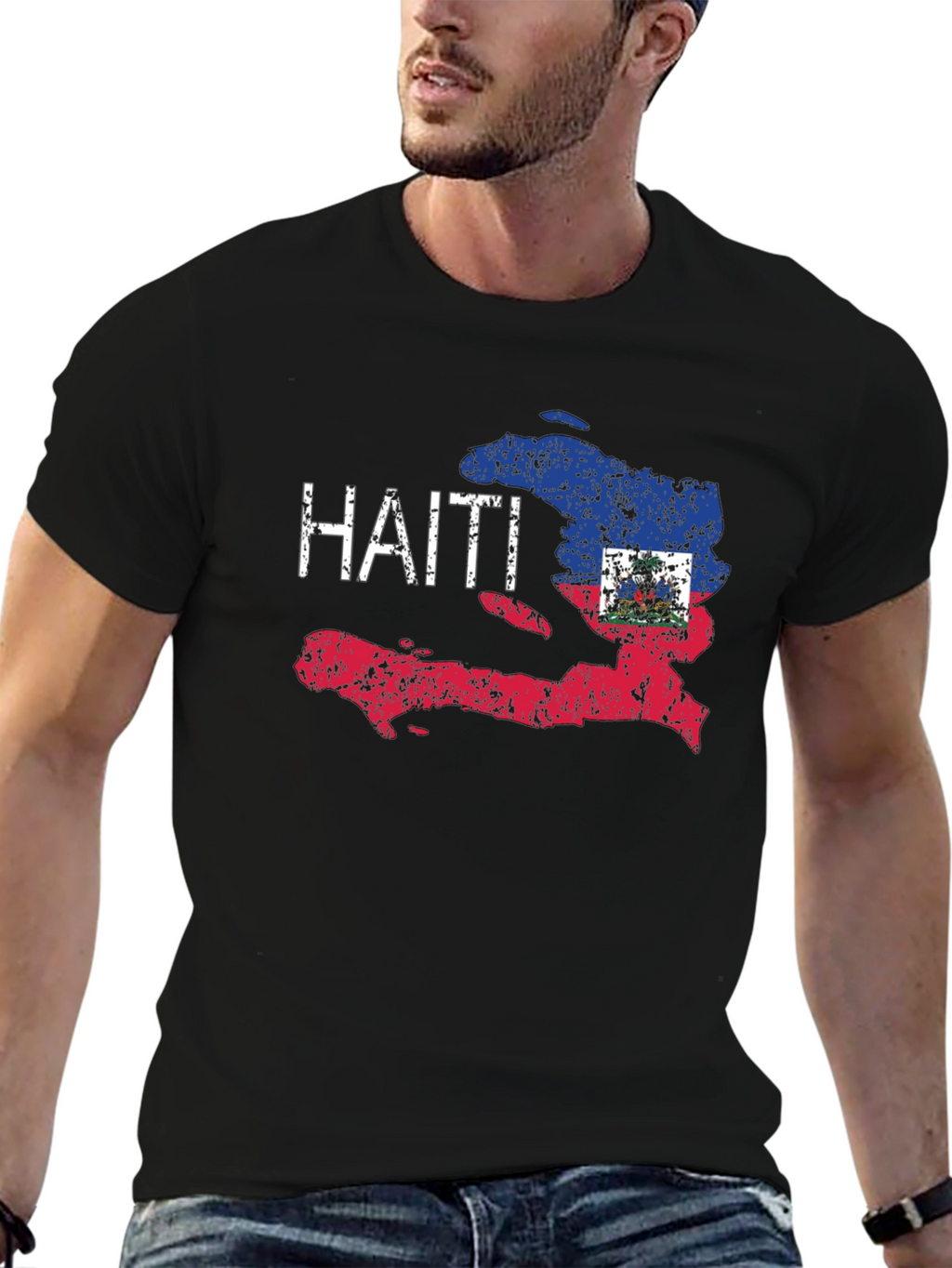 Haiti Flag T-Shirt - Distressed Design