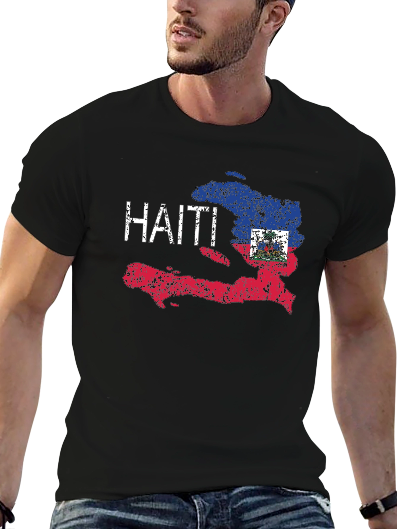 Haiti Flag T-Shirt - Distressed Design