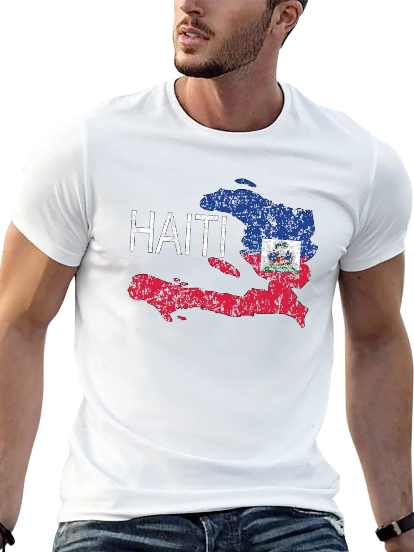 Haiti Flag T-Shirt - Distressed Design