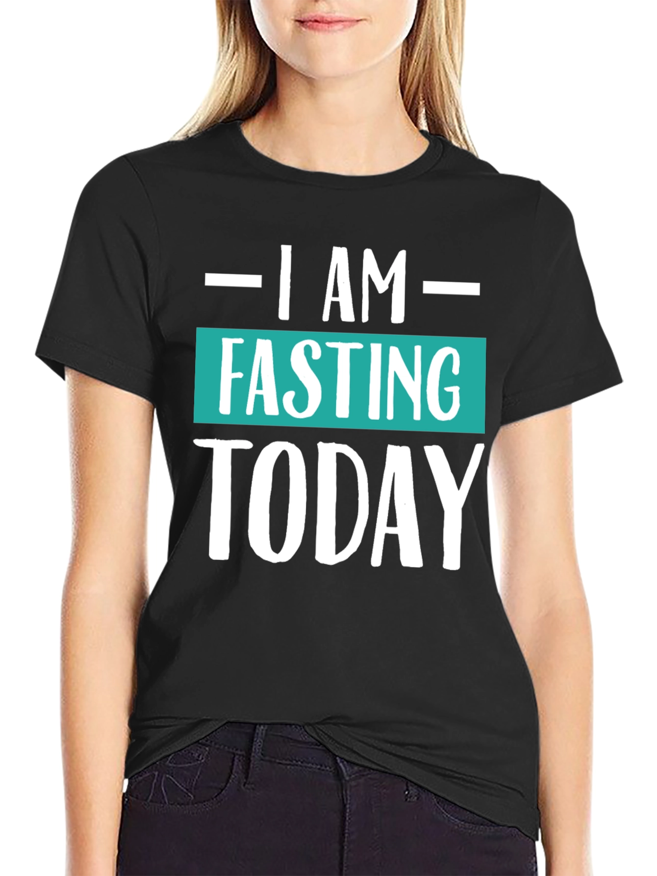 I Am Fasting Today Graphic Tee - Mens Black T-Shirt