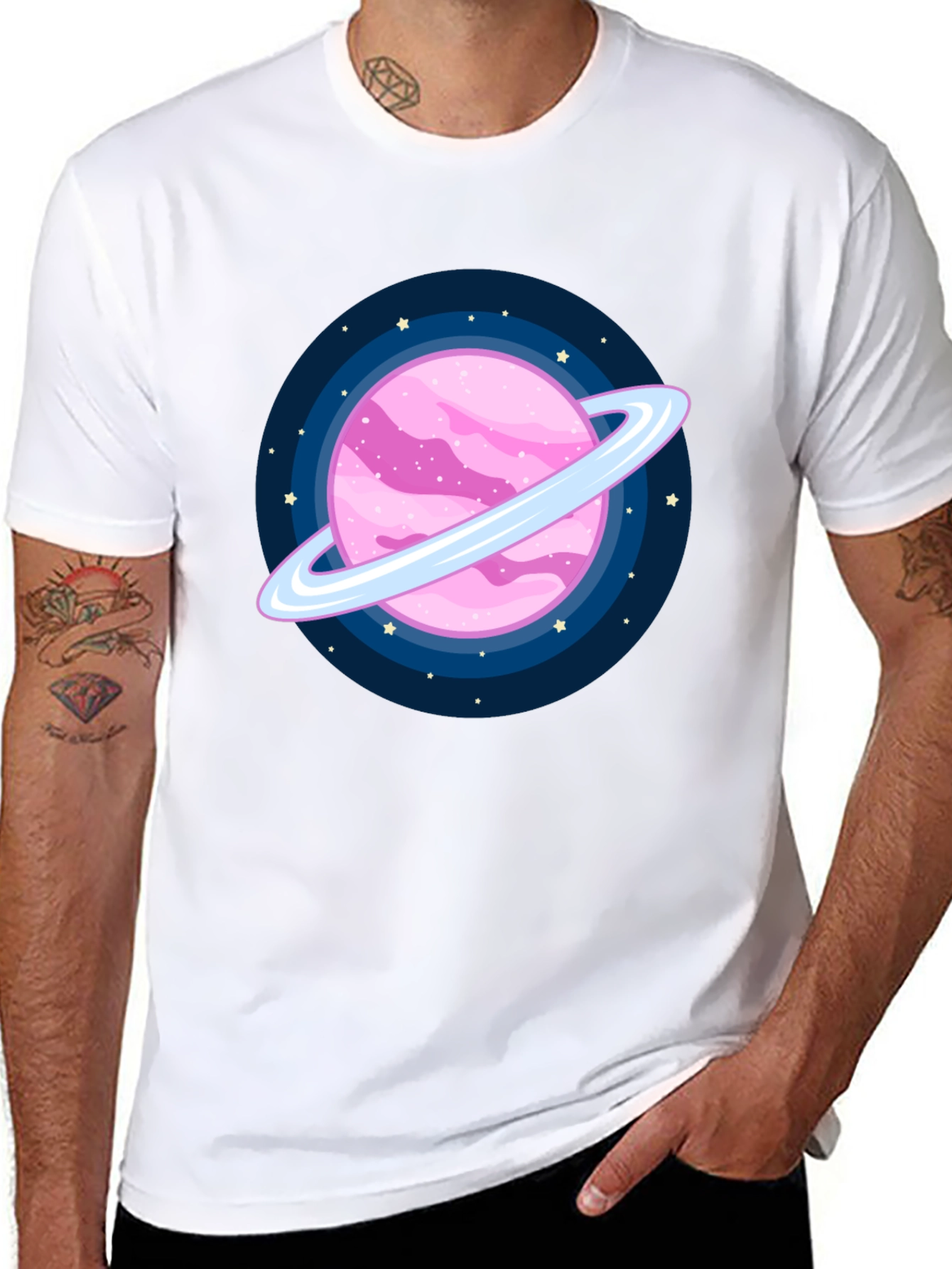 Pink Planet T-Shirt - Galactic Style