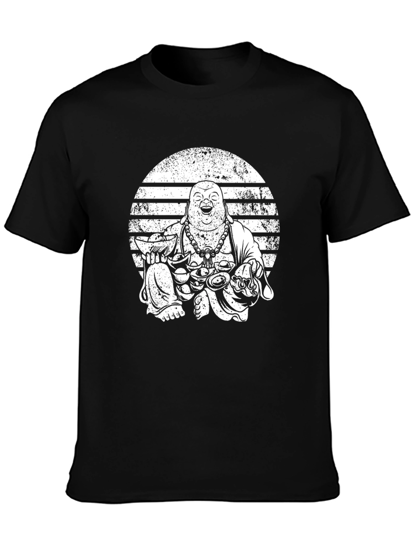 Laughing Buddha Graphic Black T-Shirt