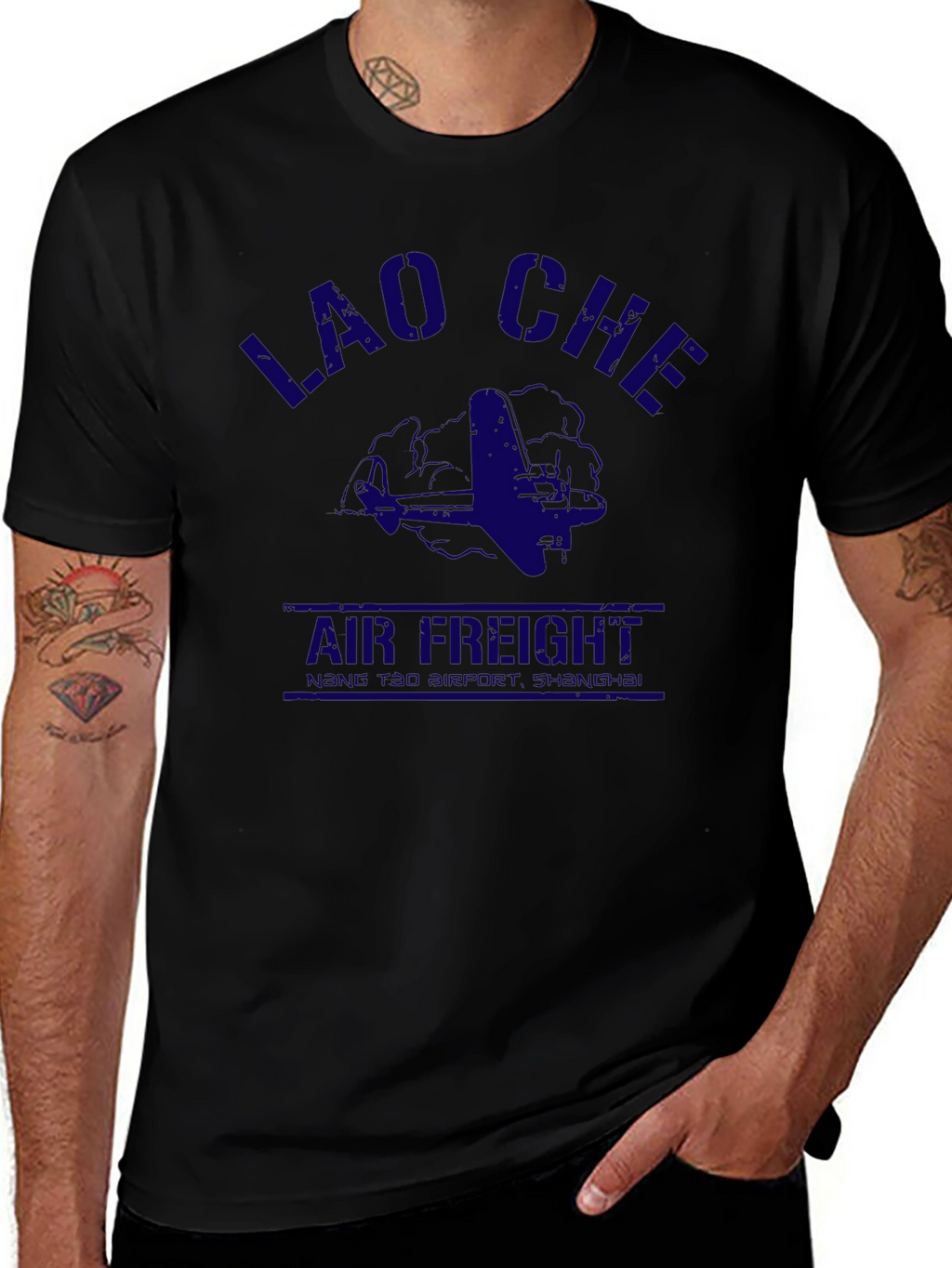 Lao Che Air Freight Graphic Tee - Black