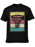 Retro Basketball Hoop Graphic T-Shirt