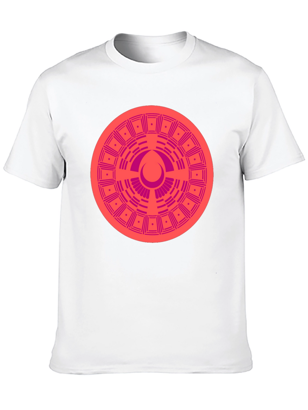 Geometric Patterned Tee - Black Cotton Blend